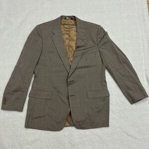 Christian Dior Brown Pinstripe 2 Piece Men's Suit Flat Front Single-Breasted